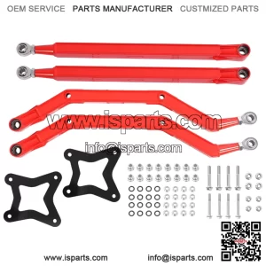 Rear Radius Arms/Rods High Clearance Boxed with Adjustable Heim Joints Heavy Duty Steel Red Compatible with 2014-2024 2025 Polaris RZR XP 1000 XP 4 1000