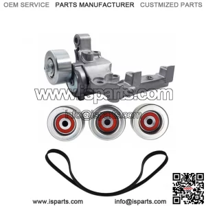 For 2005-2015 Toyota Tacoma 4Runner Belt Tensioner & 3 Pulley+ Drive Belt Kit