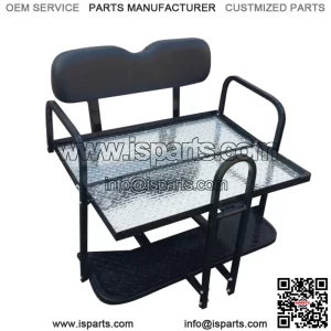 Flip-Back Seat Kit (Black) with Armrests for EZGO Golf Cart Medalist/TXT Models