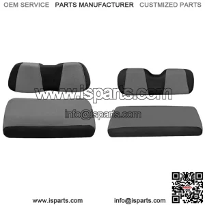 Golf Cart Front Rear Seat Covers For Club Car DS EZGO RXV TXT 4 Passenger - Gray