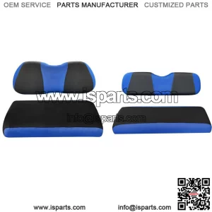 Front and Rear Golf Cart Seat Cover Set for Club Car DS EZGO RXV TXT Blue Black