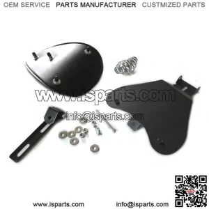 Motorcycle black crocodile leather retro seat and steel floor bracket