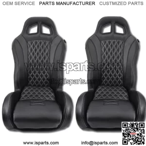 Set of 2 - Diamond Stitched Black Suspension Seats CanAm Maverick X3 Turbo