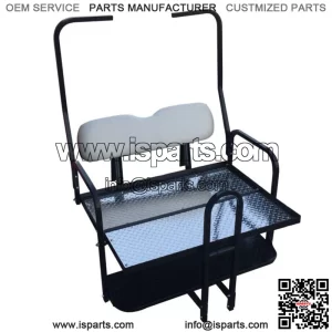 Rear Flip Seat Kit for Club Car Golf Cart DS Model(1982-2000/White)with grab bar