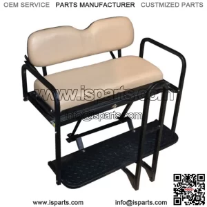Rear Flip Seat Kit for EZGO Golf Cart RXV 2008-2015 Model (Stone) with Grab Bar