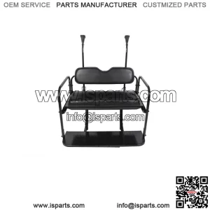 For Club Car Precedent Golf Cart Flip Rear Back Seat Kit *BLACK SEAT CUSHIONS*