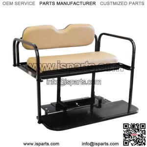 EZGO TXT Golf Cart Flip Folding Rear Seat Kit - Fits 1995 and Up - Tan