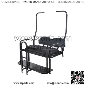 For 1982-2000 Club Car DS Golf Cart Flip Folding Rear Seat Kit w/ Grab Bar black