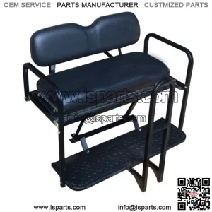 Rear Flip Seat Kit for EZGO Golf Cart RXV Model (Black) with Grab Bar 2008-2015