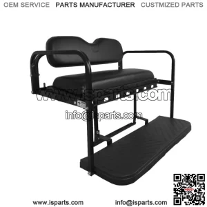 MACH3 Rear Flip Seat for EZGO TXT Golf Carts (1994.5 & Up) - Black Cushions