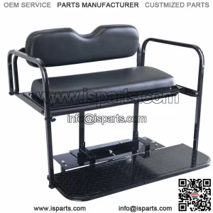 Yamaha Drive2 Golf Cart Flip Folding Rear Back Seat Kit - Black Cushions