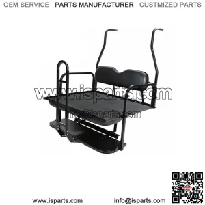 Black Folding Rear Flip Seat Kit for 2001-2013 Club Car Golf Cart DS w/Grab Bar