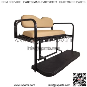 MACH3 Rear Flip Seat for EZGO TXT Golf Carts (1994.5 & Up) - Tan Cushions