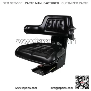 Tractor Seat with Backrest Black Base & Slid Track Mower Forklift Seating