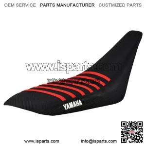 Yamaha YFZ 450 Gripper Seat Cover 2004 - 2013  all BLACK/ RED ribs LOGO #200