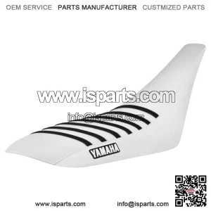 Yamaha YFZ 450 Gripper Seat Cover 2004-2013  all WHITE/ BLACK ribs LOGO #200