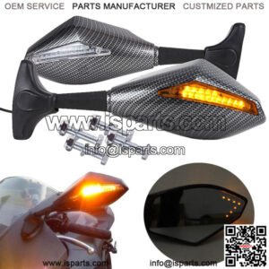 For Yamaha YZF R1 R3 R6 R6S 600 FZ R600 1000 Motorcycle Mirrors LED Turn Signals