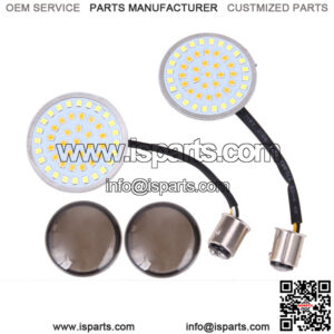 LED Bullet Style Turn Signals Light Inserts+Smoke Lens For Harley Touring Fatboy