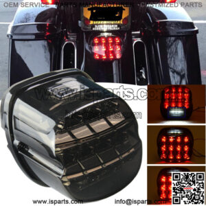LED Tail Light Smoke Lens Brake Rear Lamp For Harley Touring Electra Glide Dyna