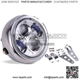 Motorcycle Cafe 6.5" Led Headlight Side Mount Bracket For Harley Bobber Chopper