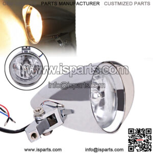 Motorcycle Chrome Visor Bullet Headlight Lamp For Harley Bobber Chopper Custom
