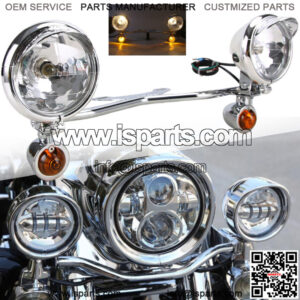 Motorcycle Driving Spot Fog Light Bar W/ Bracket Turn Signal For Harley Kawasaki