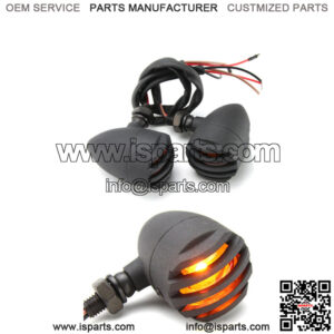 Motorcycle Grill Bullet Turn Signals Lights For Harley Cafe Racer Bobber Chopper