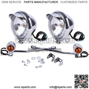 Motorcycle Passing Driving Spot Fog Turn Signal Light Bar Bracket Kit For Harley