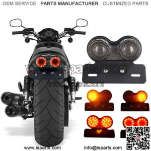 Motorcycle Tail Light LED Integrated Turn Signal Brake Indicator License Plate