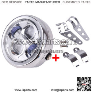 Motorcycle Universal 6.5" LED Headlight & Bracket For Harley Cafe Racer Chopper