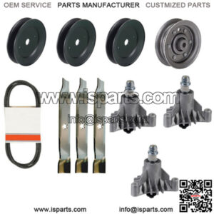 46 Deck Rebuild Kit Fits Sears Spindles Belt Blades Pulleys" Fits Craftsman