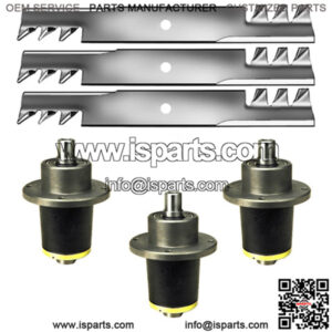 3 Deck Spindles & 1 Set 60" Mulch Blades for Bad Boy Mower ZT CZT Pup