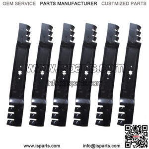 (6) Replacement 21-3/16" X 6 Point Star Mulching Blades- Toothed Fits MTD Mowers