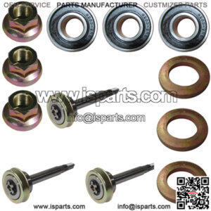 3 Complete Shafts For 187291 192872 With Both Bearings Blade Bolt Locknut Spacer