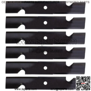 (6) Notched Fits Hi-Lift Blades Replaces Lazer Z 44" Deck Mower 1-653101 Fits Ex