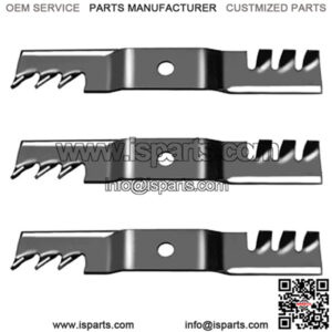 (3) Toothed Mulching Blades Fits John Deere Walk-Behind Mowers: GS25 GS30 GS45