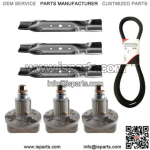 48" Rebuild Kit Blades Spindles Belt Fits John Deere 02-04 L120 L130 GY20996