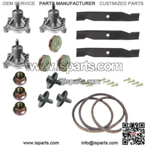 Fits Husqvarna YTH 2148 48" Lawn Mower Deck Rebuild Kit Spindles Blades Belt Pul