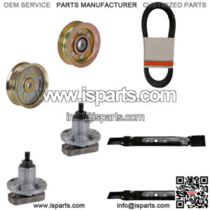 Deck Rebuild Kit Spindles Blades Belts Idlers Fits John Deere L100 L118 42"