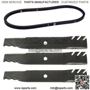 48" Mower Maintenance Kit - 3 Blades & Belt Fits John Deere D140 D150 LA130 LA14