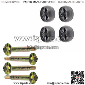 4 Deck Wheels Bolts Locknuts Fits MTD 734-04155 Wheels, 938-3056 Bolts
