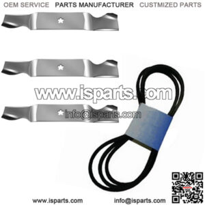 3 Blades & Drive Belt Kit 54" For 532187256 532187255 532187254 187292 532196103