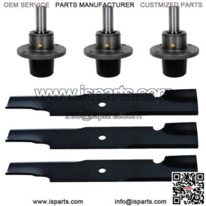 Spindles & Blades Kit for 48" SCAG Sabre Tooth Tiger-Turf Tiger-Wild Fits CA