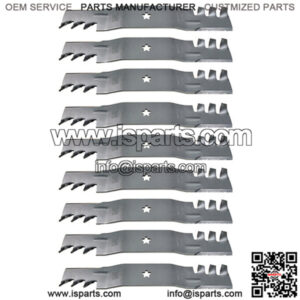 9 Toothed Mulching Mower Blades Fits Husqvarna 532187255 532187256 54" Deck