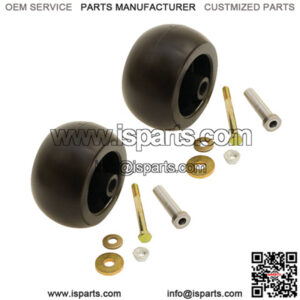 2Pk Anti Scalp Mower Deck Wheel Roller Kit w Hardware For Stander Wright Sentar