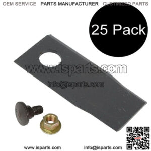 Set/25 RH Mower Blades-Bolts-Nuts Fits Kuhn FC301 FC303 FC352 FC353 Disc Mowers