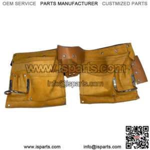 11 Pocket Leather Tool Belt w/ Quick Release Buckle Carpenter Construction Pouch