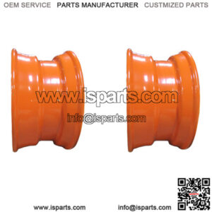 (2) Orange Steel 8.25 x 16.5 Wheel Rims 8 Lug Fits Bobcat Skid Steer Loader