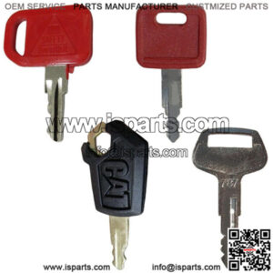 Heavy Equipment Ignition Key Set - 4 Keys Fits CAT Fits John Deere & Komatsu