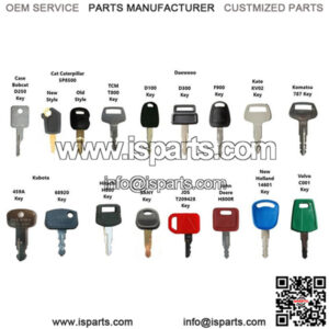 17-Piece Key Set Fits Bobcat Fits Caterpillar Fits Kubota Hitachi Komatsu Daewoo
